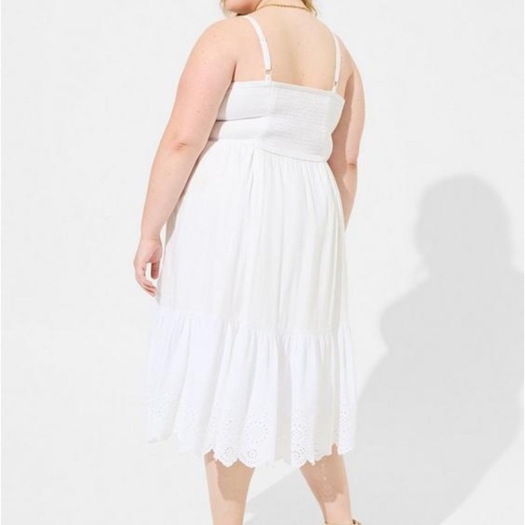 TORRID SIZE 6 Festi Eyelet & Gauze Button Front Midi Dress - Picture 4 of 4